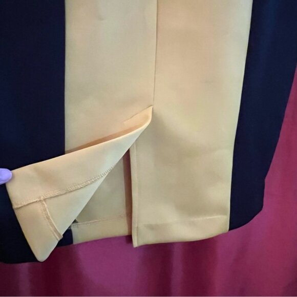 New York & Company Yellow & Black Colorblock Stretch Sheath Dress - Size 8 - Picture 3 of 4